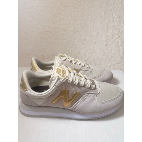 New Balance 420 Sneakers Womens Size 9 Suede and Canvas in Gold and Cream color - Picture 4 of 8